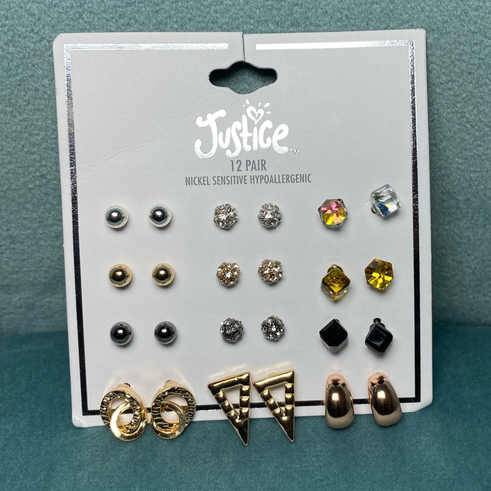 Justice Earrings (12 pair)
